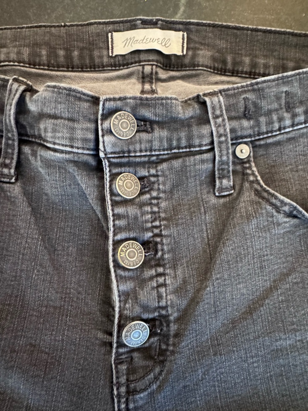 Madewell Mid-Rise Skinny Jeans — Washed Charcoal
